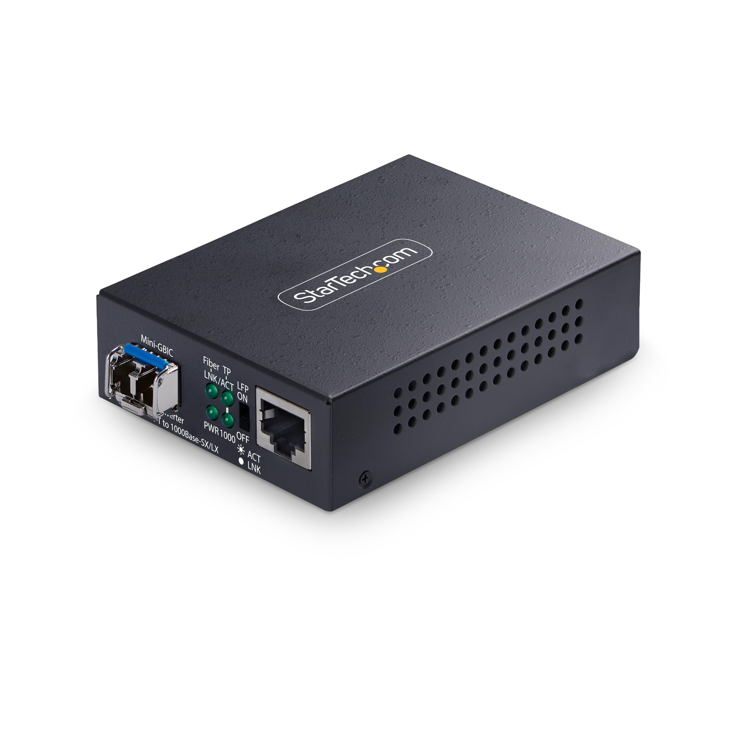 StarTech Convertisseur Média Gigabit Cuivre vers Fibre, Monomode LC, 40km | RJ45 vers LC, 1000BASE-LX, Trames Jumbo 9K, Full/half duplex, LFP, Rail DIN