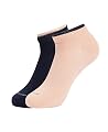 Jockey 7491 Women's Compact Cotton Stretch Solid Regular Low Show Socks With Stay Fresh Treatment (Pack Of 2)_Rose Smoke