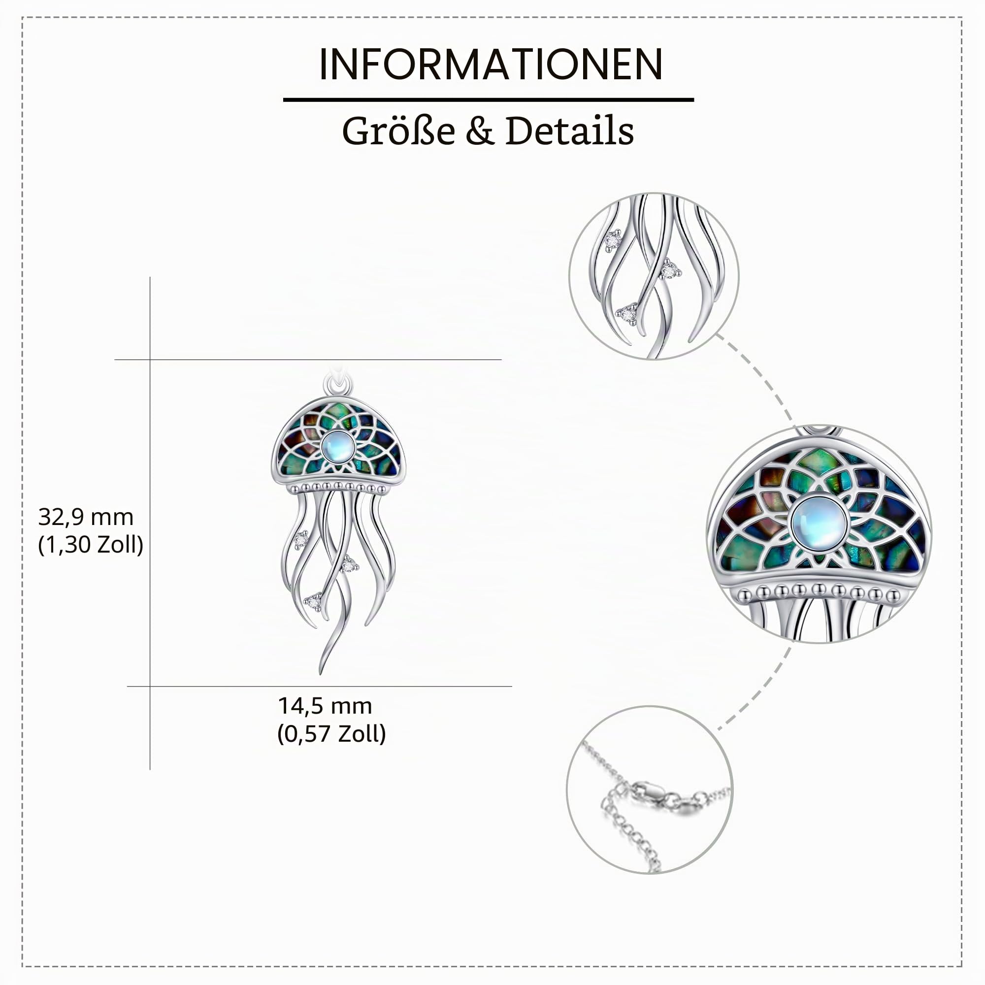 Kette Silber 925 Oktopus/Hammerhai/Quallen/Schildkröten/Seestern Anhänger Halskette Ozean Schmuck Geschenke für Damen