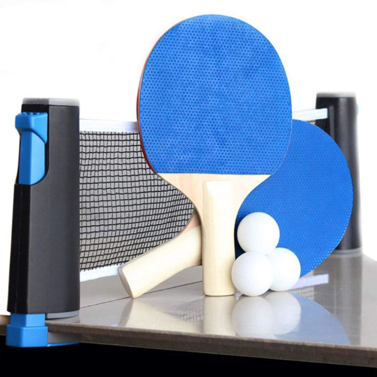 Set Ping-pong Complet : 2 Raquettes, 6 Balles, Filet Rétractable - Pour Jouer Partout, Intérieur Ou Extérieur