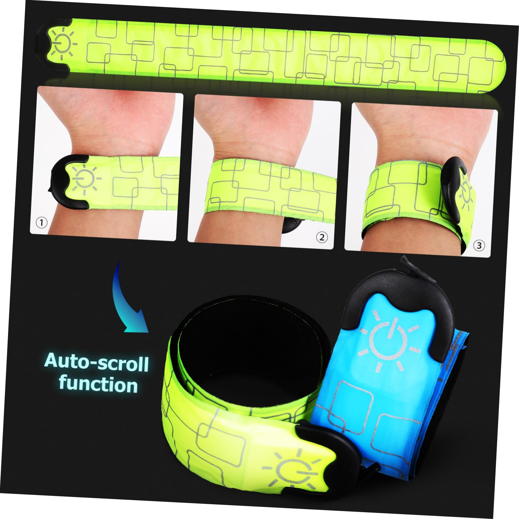 HEMOTON Brassards Lumineux à LED 4 Pièces en PVC pour Cyclisme