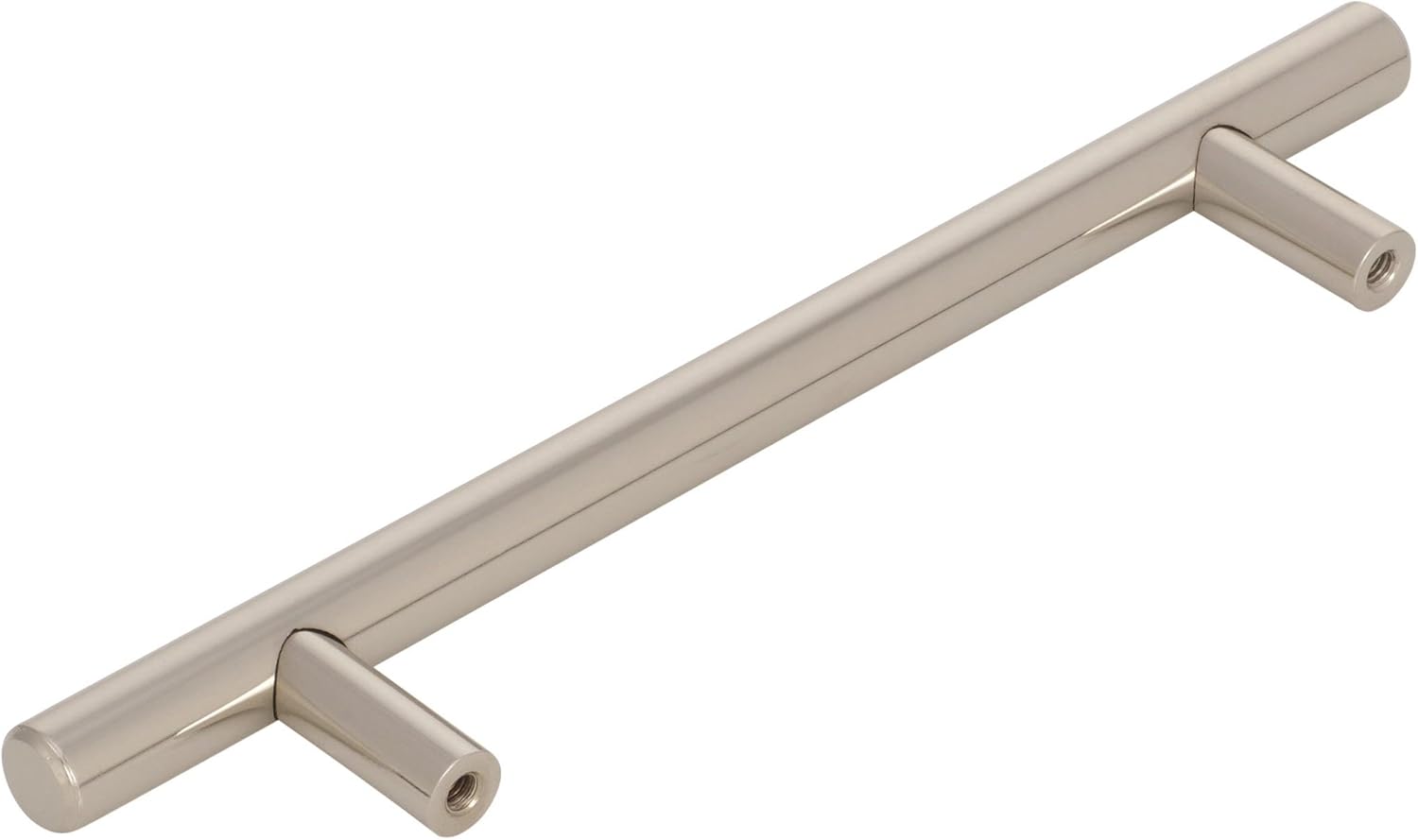 Polished Nickel Modern Bar Cabinet Pulls with Mounting Hardware