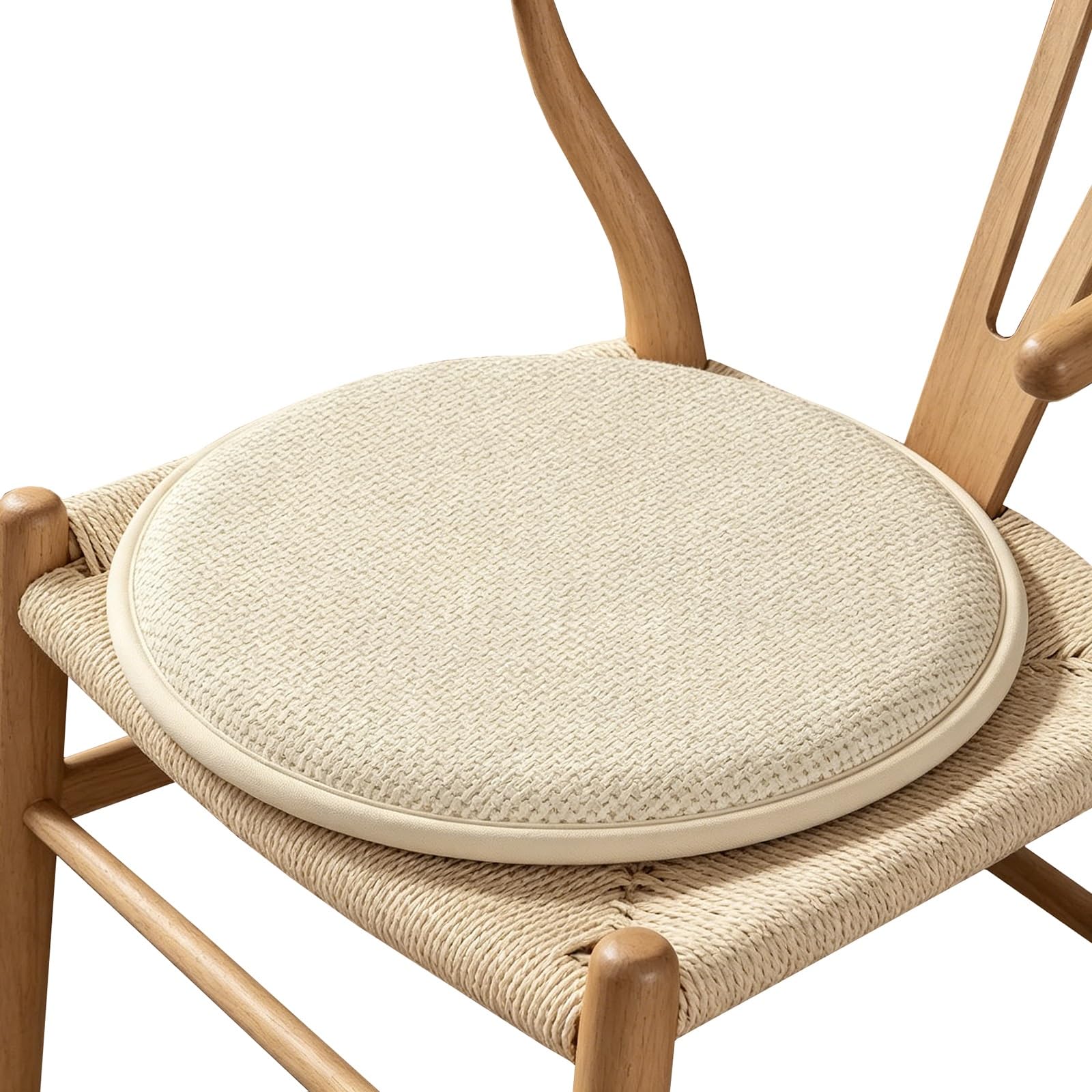Round Seat Pads 30cm/35cm/40cm/45cm/50cm Circular Shape Chair Cushion Non-Slip For Indoor/Outdoor Home Garden Furniture Bistro Chairs Kitchen Dining Chair Cushions(Beige,40cm)