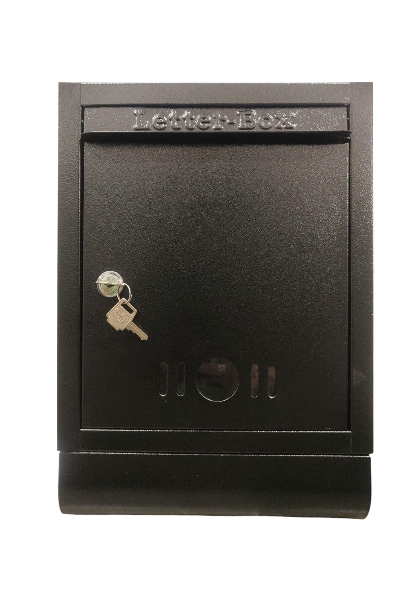 VRM in GI Steel Letter Box for Home/Magazine Holder/News Paper Holder/Mail Box/Post Box/Complaint Box & Suggestion Box for Office with Secure Lock and Keys - (Black), Wall Mount-image-13