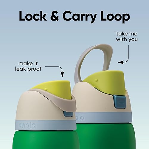 Miniatura 181 de Owala - Botella de agua FreeSip de acero inoxidable con aislamiento, sin bisfenol A, incluye sorbete, para deportes y viajes, 24 oz, Denim B0BZYCJK89