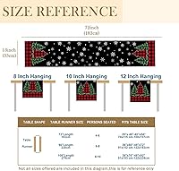 Vista 3 de Camino de mesa de Navidad de invierno de 72 pulgadas de largo, arpillera, lino, día festivo, camión rojo, búfalo, copo de nieve, muñeco de nieve