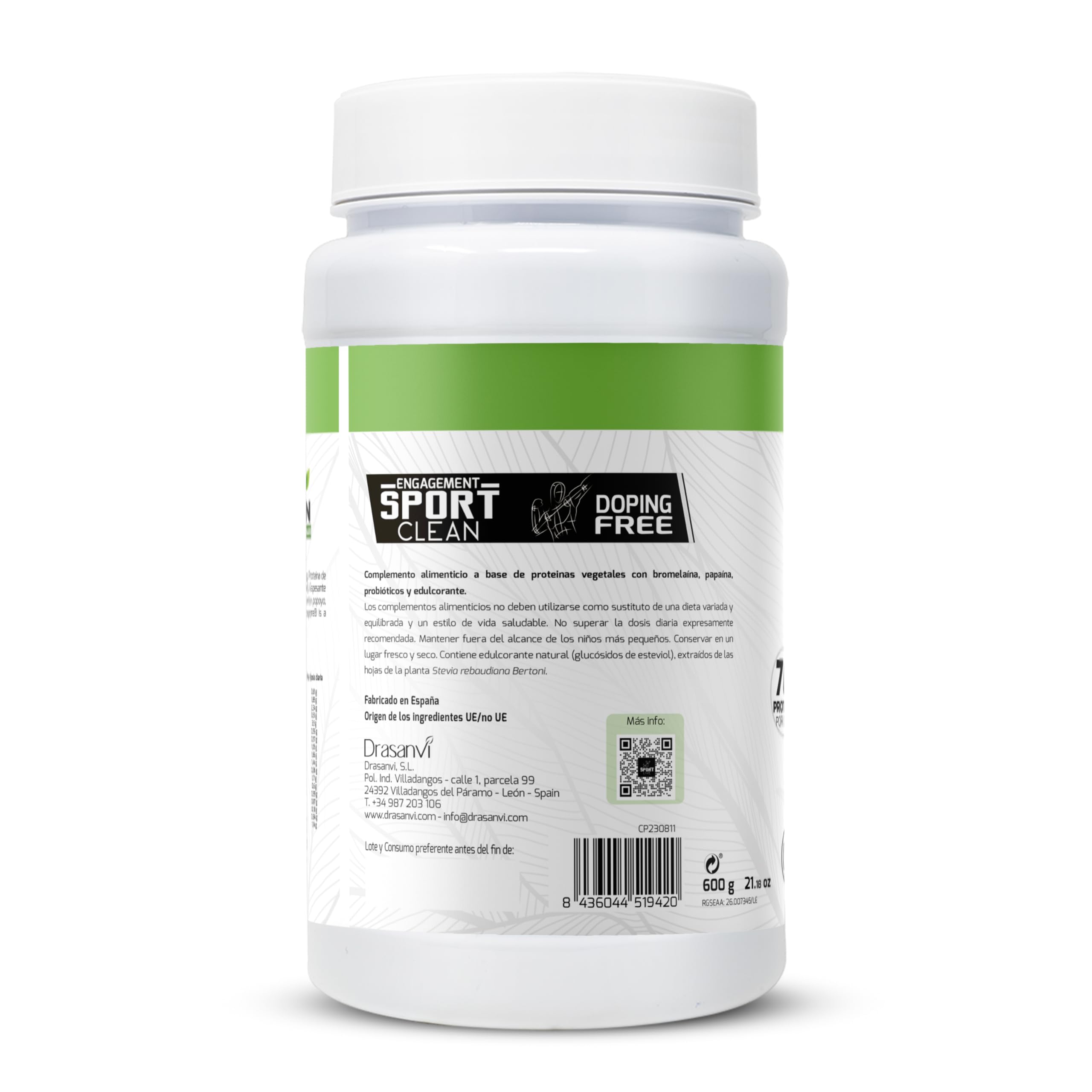 PROTEINE VEGAN SAVEUR BROWNIE 600G SPORT LIVE DRASANVI