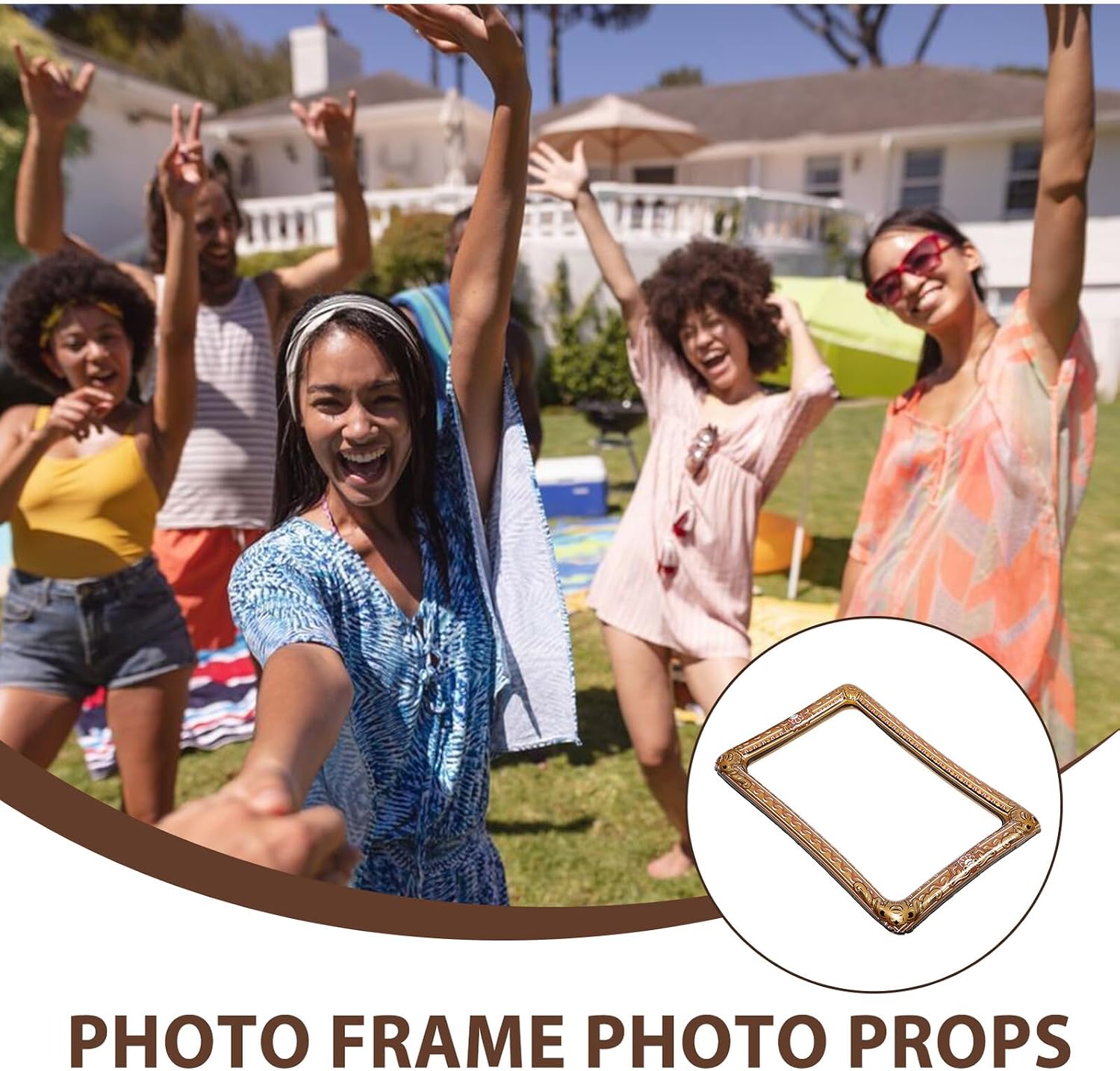 Inflatable PVC Photo Frame Prop Fun Selfie Picture Booth for Graduation Year Party Decor Novelty Photo Booth Accessory for Social Media and Group