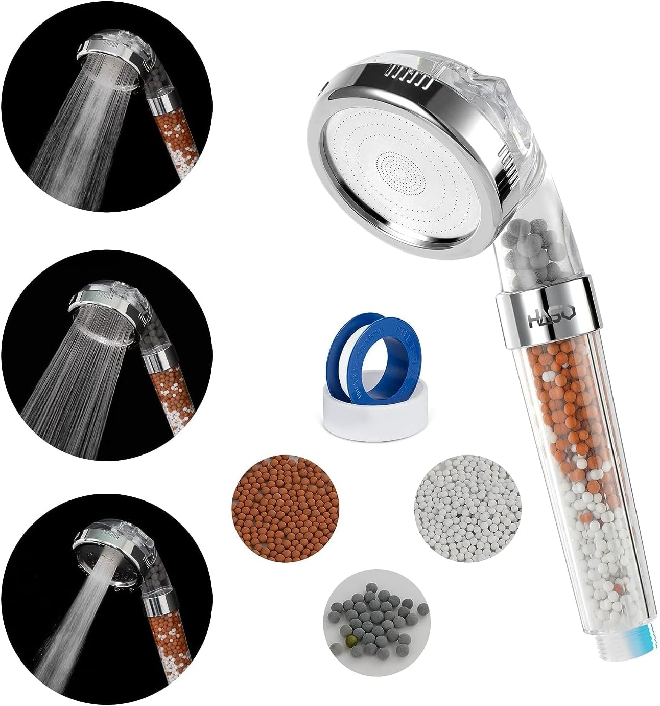HASIO Filtered Shower HeadHigh pressure water saving shower filter for