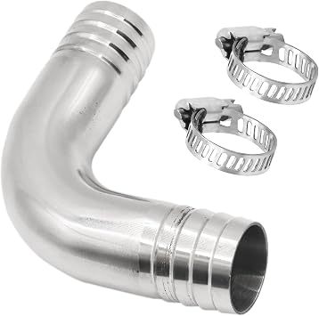 Stainless Steel 304 Sanitary Hose Barb 90 Degree Elbow 1" x 1" Barbed 1pc