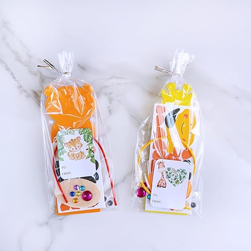 Miniatura 6 de Winlyn 32 juegos de manualidades de animales de la selva DIY Jungle Safari Zoológico de animales salvajes marcadores decoraciones, juegos de arte,