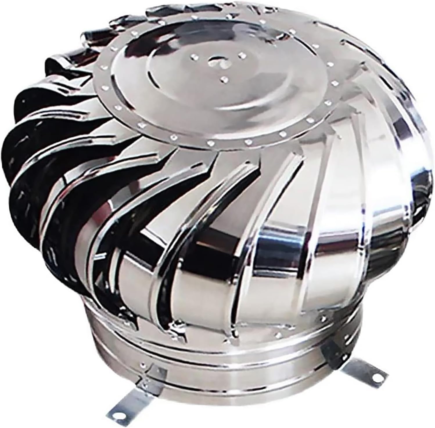 Roof Wind,Stainless Steel Turbine Ventilator Vents 304 Stainless Steel Rotating Chimney Cowl Chimney Caps Roof Turbine Ventilator No Assembly Required Rainproof for Roof Vents Chimney Firepl
