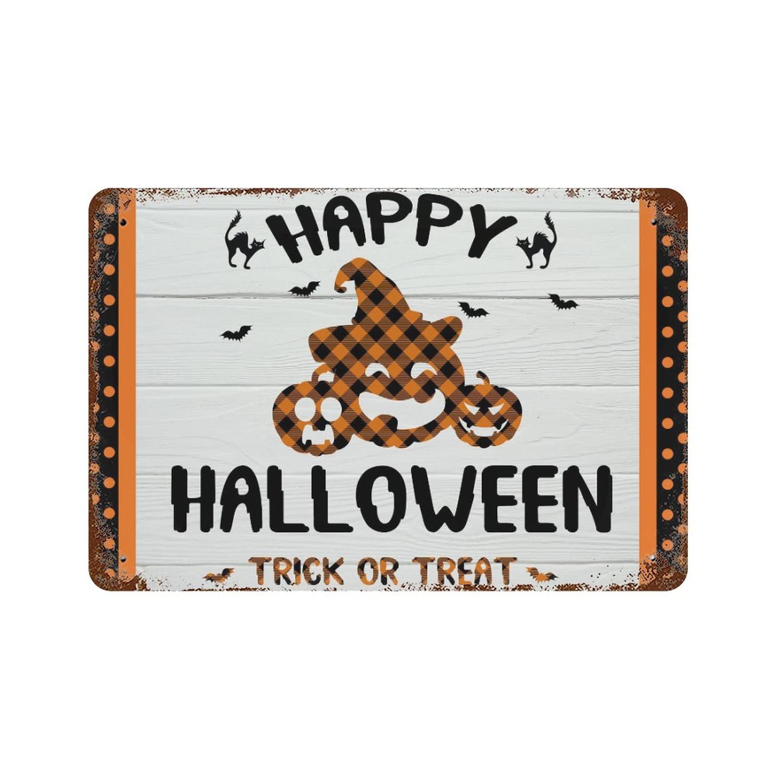 Panneau en métal Happy Halloween, cadeau de bienvenue original pour cour et pelouse familiale