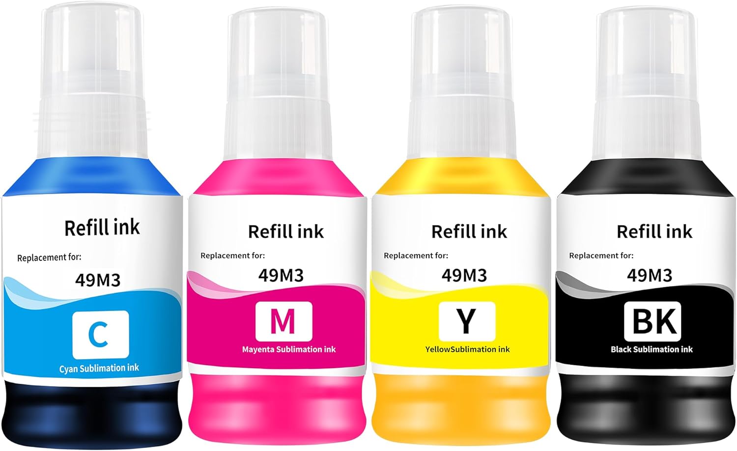 HEG T49M Sublimation Ink for F170 F570 Sublimation Printer（T49M1 T49M2 T49M3 T49M4 560ML ICC-Free/Anti-UV/Autofill Ink