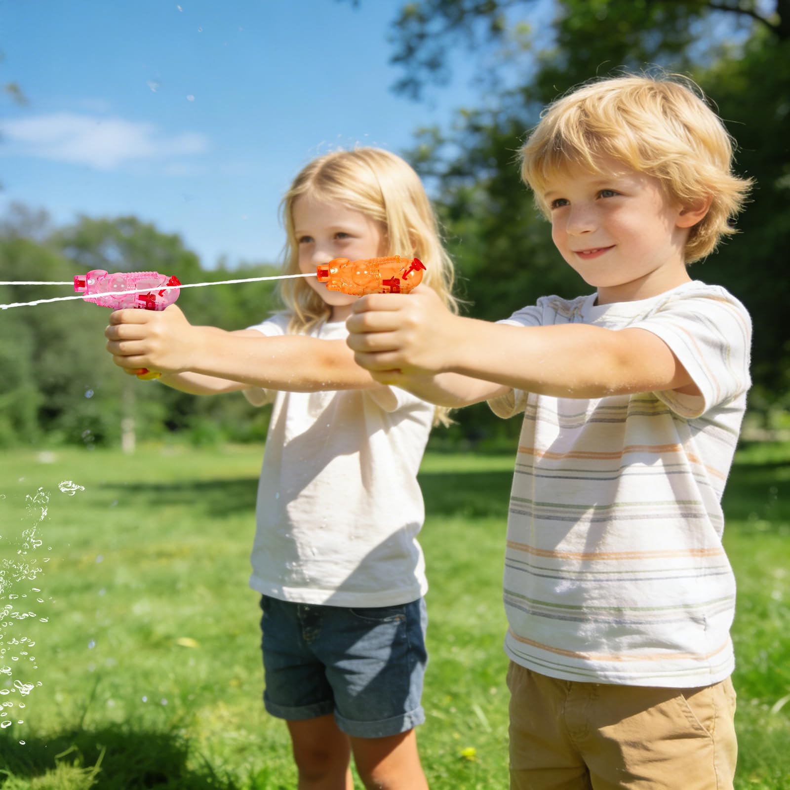 18x Pistolet à Eau Enfant, Lot de 18 Pistolets à Eau en Plastique 8 x 6.5 cm, Jouet Pistolet à Eau, Jeu Plage Piscine, Jouets d'été pour Enfants, Jeu de Piscine de Plage en Plein air