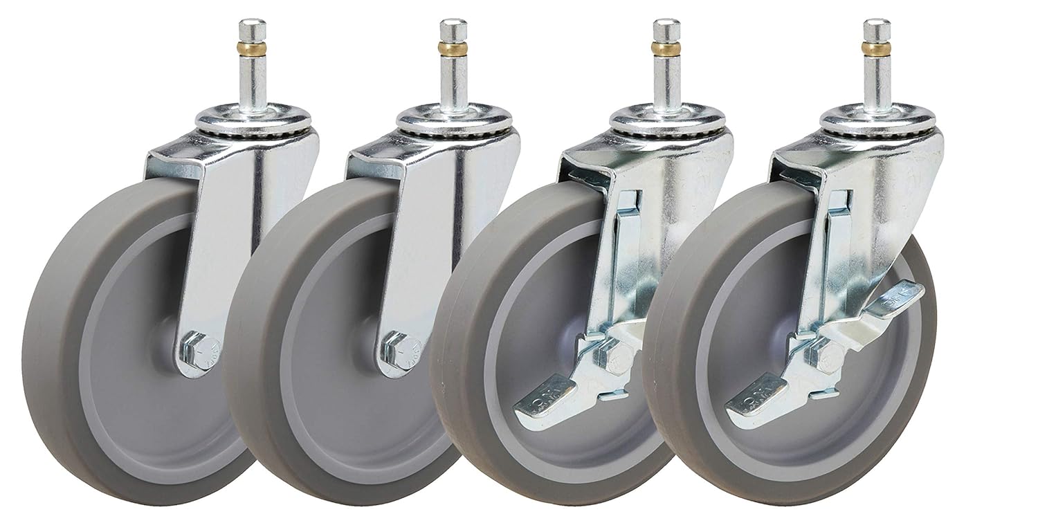 5" Caster Replacement for Rubbermaid Mobile Shelves | Set of 4 | Fits Models 9T42, 9T43, 9T44