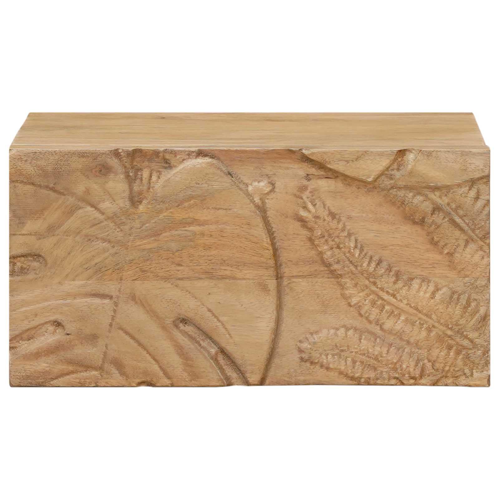 Comodino da parete in legno di mango, marrone teak, 40 x 30