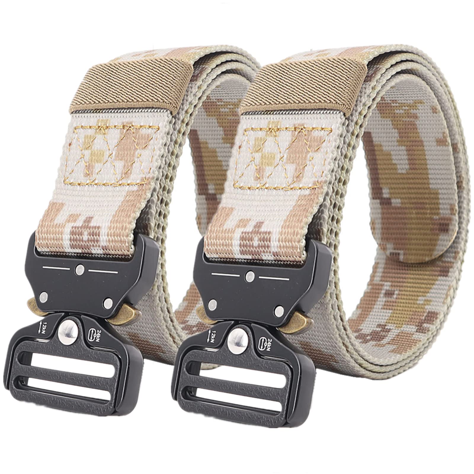 Cinturones para hombres Cinturón trenzado, cinturón táctico for hombres, cinturón militar de nailon resistente con hebilla de metal de liberación rápida for entrenamiento de caza y correr, paquete de