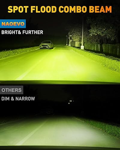 Miniatura 2 de NAOEVO Barra de Luz LED de 6 Pulgadas, 50W 4000LM Luces LED Todo TerrenoNieblaConducción, Combo Spot y Flood para Camiones, Autos, Barco, ATV, UTV,