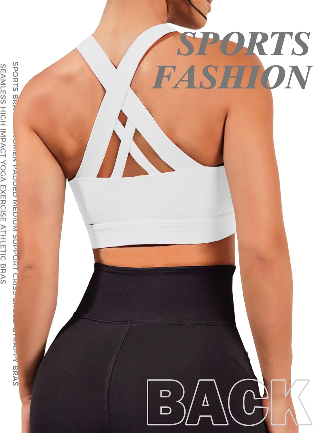 Buauty 2 Packs Sports Bras for Women, High Impact Yoga Workout Bra, High Support Criss-Cross Back Bras for Large Bust - Image 7