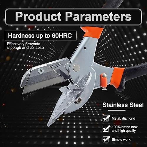 Miniatura 4 de KATUR Cortador de corte de inglete de ángulo múltiple Herramientas manuales de 45 grados a 135 grados con hoja de repuesto Tijeras de tubería de