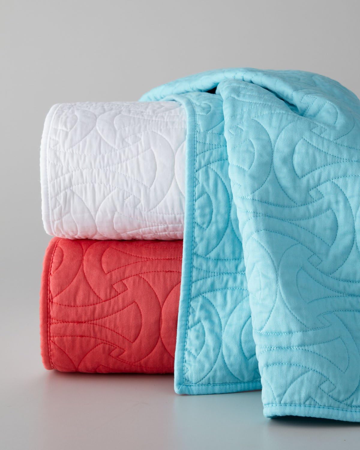 Trina Turk Santorini King Quilted Coverlet Turquoise Blue