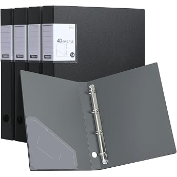 4 St ck Ringbuch A4Ringordner mit 4 Ringe35 mm Schwarz
