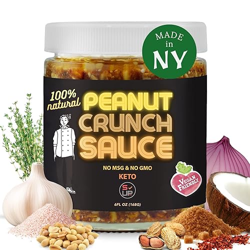 SAUCE UP 100% Natural Artesanal Nut-Crunch de 6 onzas, 10 ingredientes de primera calidad, vegano, keto, GF, cero Msg, bomba de sabor, hecha en