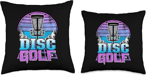 Miniatura 3 de Disc Golf Basket 90s Synthwave Sunset Retrowave Frisbee Golf Throw Pillow