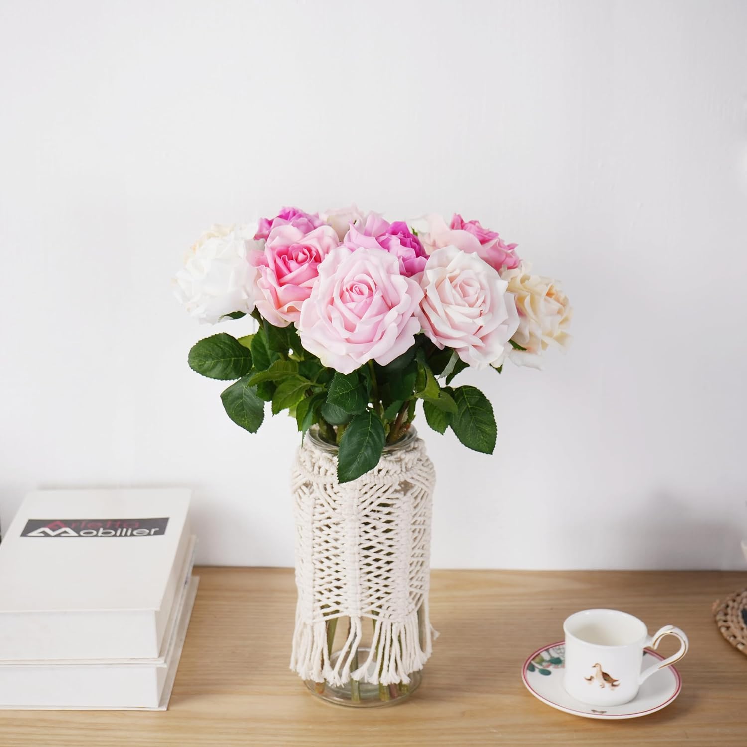 6 Pcs Silk Real Touch Latex Roses, Artificial Single Stem Big Bloom Faux Roses for Home Party Office Wedding Indoor Decor, Floral Arrangements, Table Centerpieces - Image 3