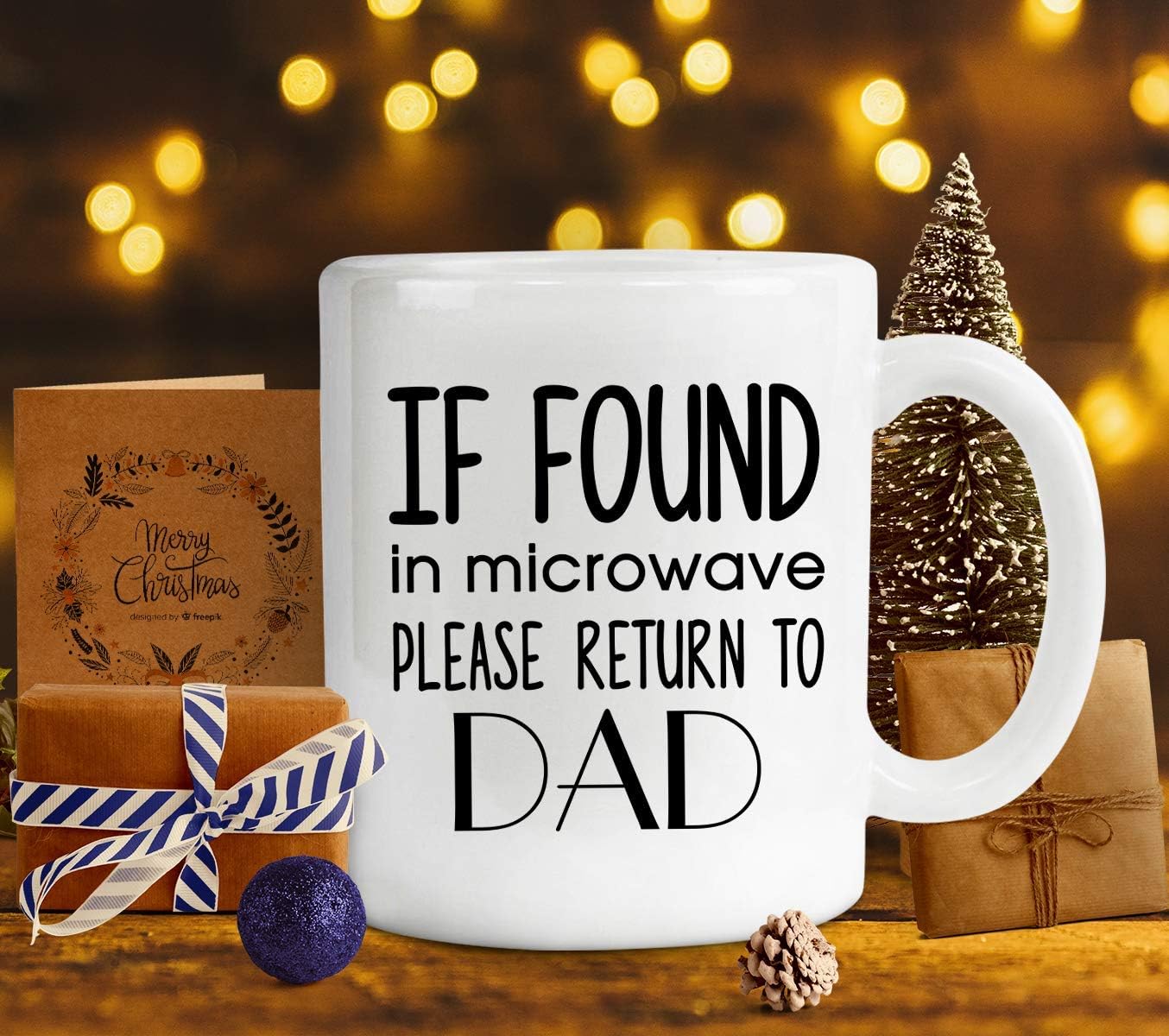 Black Friday 🔥 If Found In Microwave Please Return To Dad Mug, 11 oz Ceramic White Coffee Mugs, Fathers Day Gift Ideas, Perfect Mugs For Papa, Christmas Gifts for Men, Unique Gifts for New Year, Gift Ideas For Dad