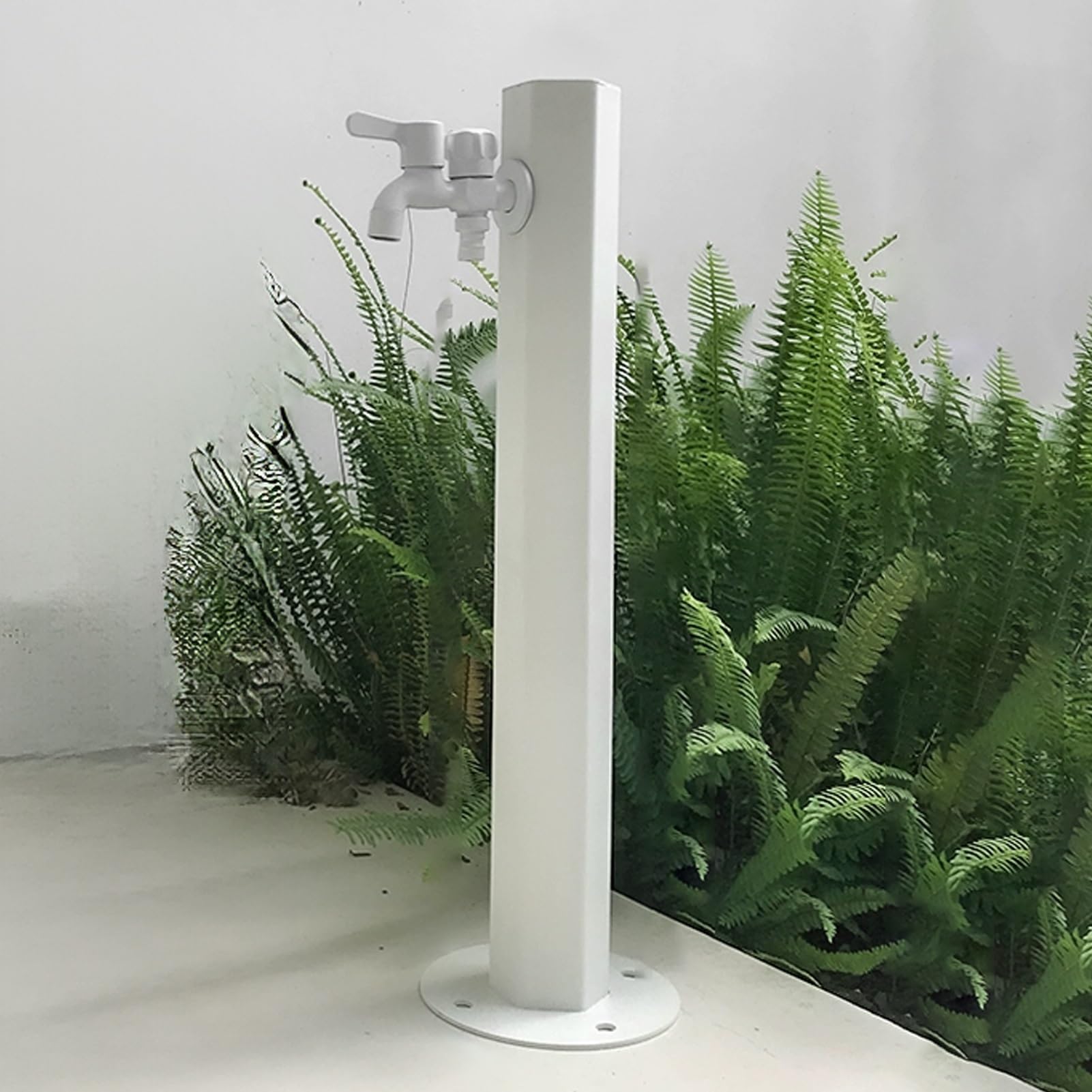 WOTZOV Faucet Water Column,Outdoor Garden Water Column - Freestanding Post Faucet With Double Outlet Hydrant For Courtyard - Vertical Water Dispenser，White D 60CM/23.6IN