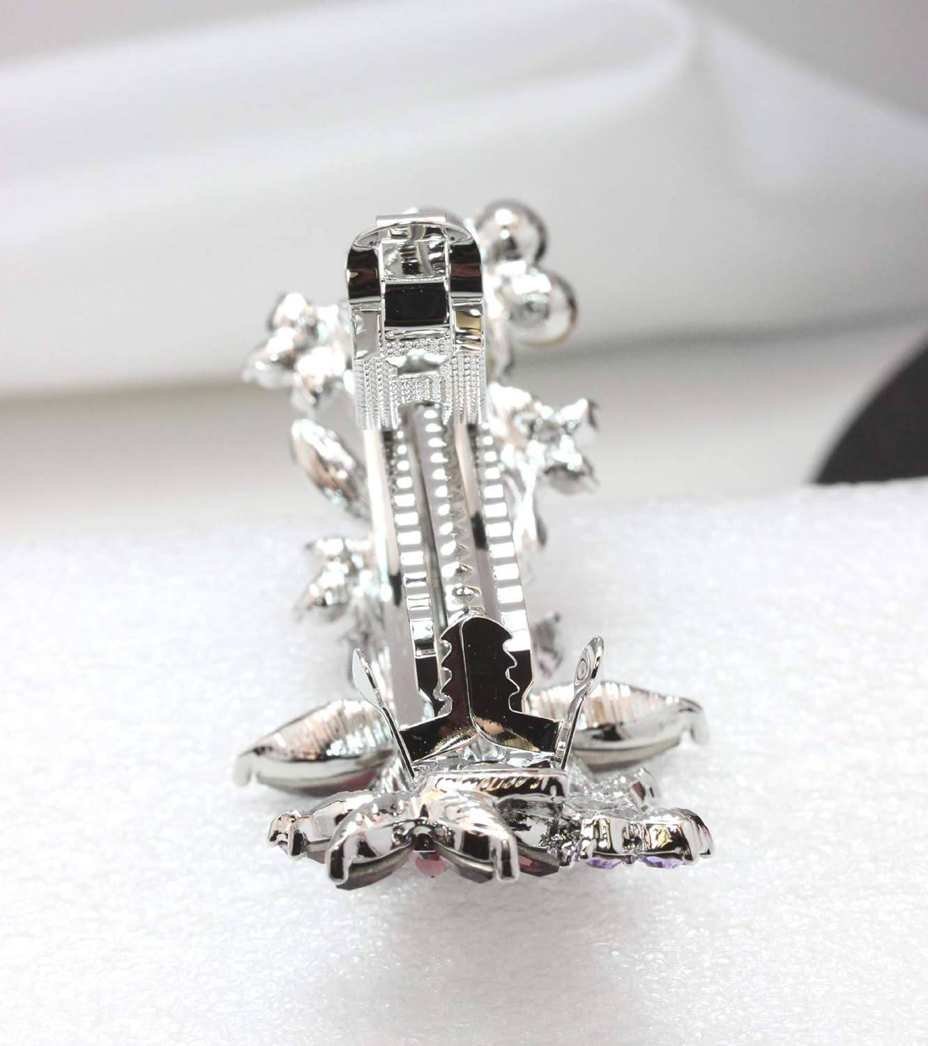 Faship Gorgeous Black Crystal Floral Hair Barrette Clip