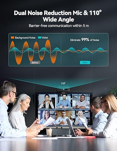 Miniatura 3 de Cámara web 1080P con micrófono para escritorio cámara web de streaming con luz de anillo ajustable de 3 niveles cámara web USB para ordenador de PC