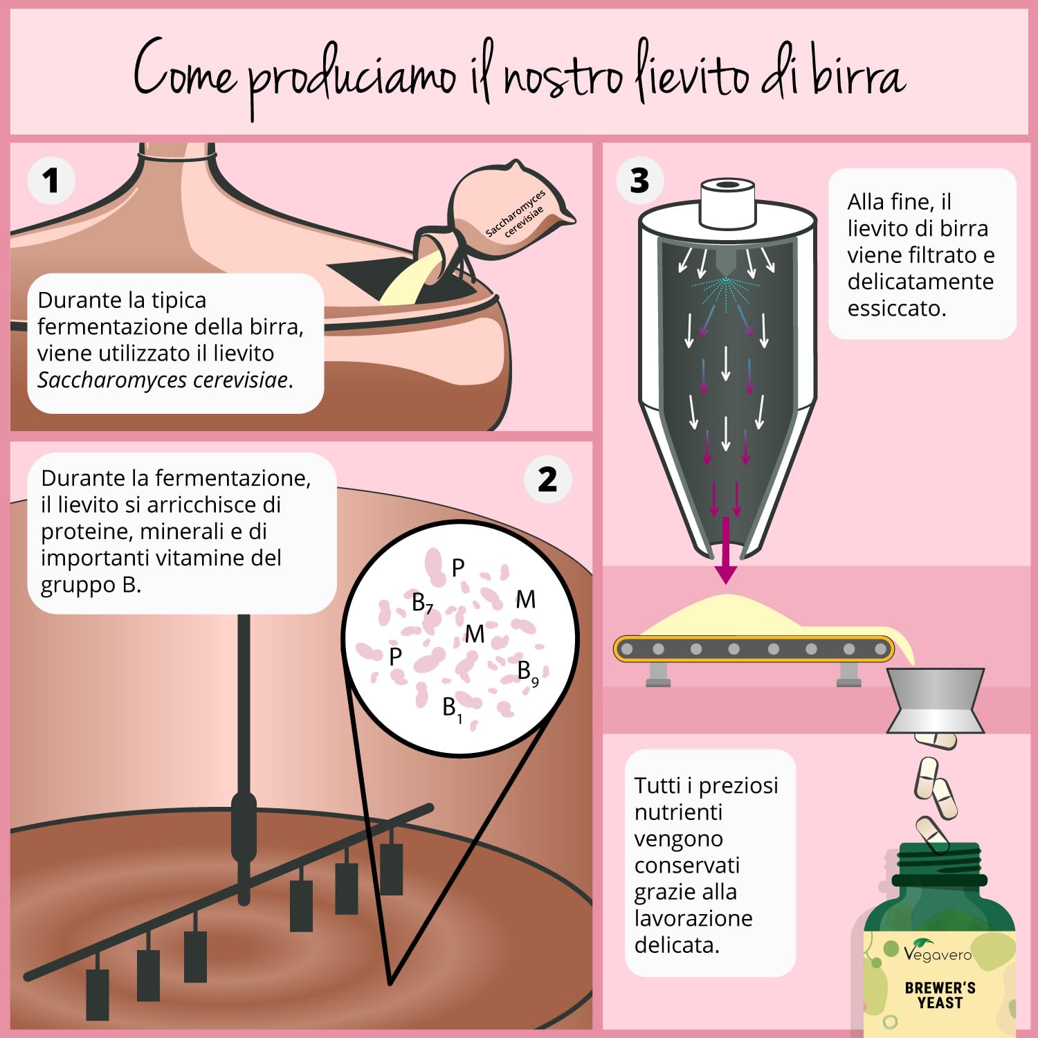Lievito di Birra | 2500 mg | Integratore per Capelli, Unghie e Pelle | Fonte di Biotina, Zinco e Selenio | 120 Capsule | Senza Additivi | Vegan | No OGM | Vegavero®