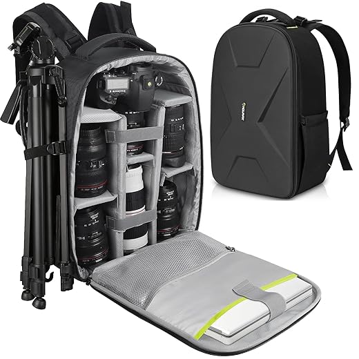Endurax Large Camera Backpack Compatible with Canon Nikon Photographers Camera Bag for DSLR with Hardshell Protection
