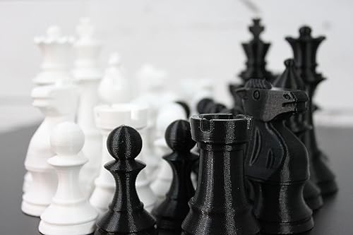 Miniatura 8 de Znet3D Ajedrez  Piezas de ajedrez Staunton tradicionales  Juego completo blanco y negro incluye extra Queen  (solo piezas) Tamaño King de 4 pulgadas