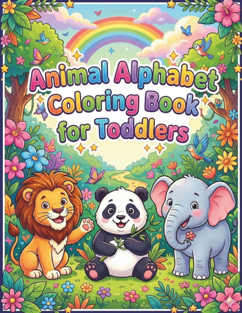 Animal Alphabet Coloring Book for Toddlers: Cute A-Z Animals | Big Simple Coloring Pages | Preschool Learning Activity Book | Ages 2-4
