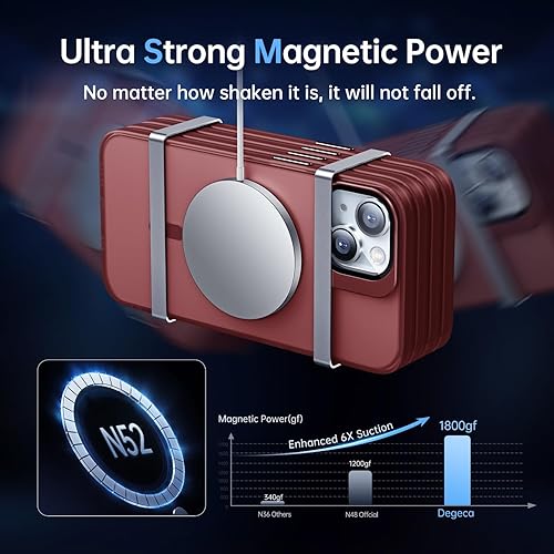 Miniatura 3 de Funda para iPhone 13iPhone 14, protección contra caídas de grado militar, compatible con MagSafe, soporte integrado y protector de lente de cámara,