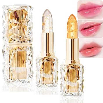 Transferproof Color Changing Lipstick,Color Changing Lip Stick for Women Long Lasting,Moisturizing Glossy Shine,Deep Nourishment 2pcs-A+B