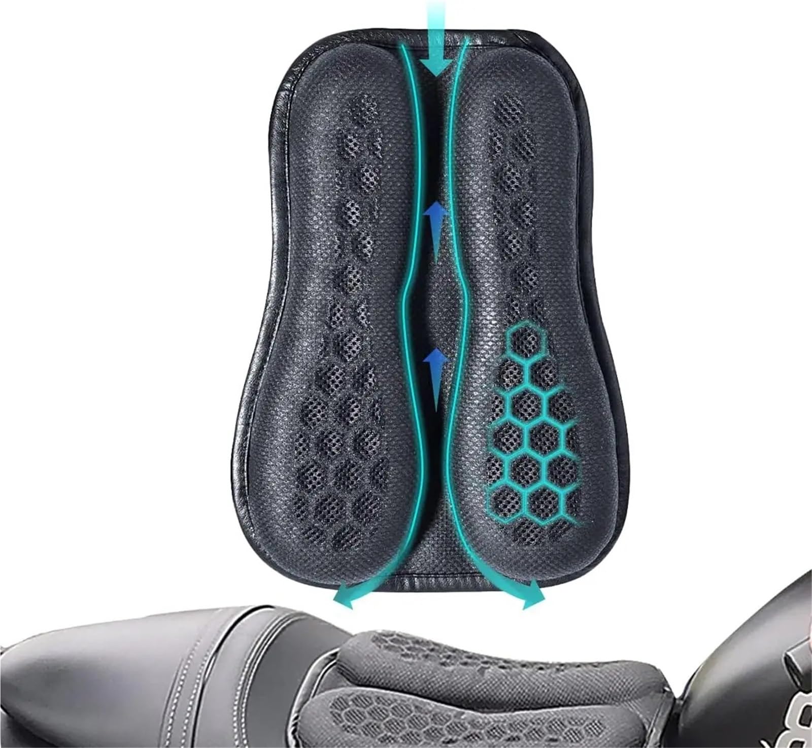 Sitzkissen Motorrad Sitzkissen Stoßdämpfung Dekompression Gel Waben 3D Komfortable Universal(Set 1 Cushion)