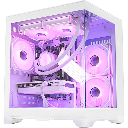 Gaming PC Desktop -AMD Ryzen 7 5700X 3.4 GHz -GeForce RTX 5060 8GB -32GB DDR4 RAM -1TB PCIe SSD -240mm AIO Water Cooled -WiFi & BT -Windows 11 RGB Prebuilt Tower Computer for Gamers-White