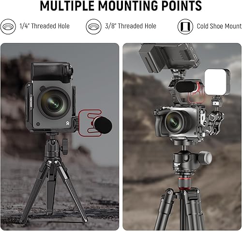 Miniatura 6 de NEEWER FX3 FX30 Media jaula para cámara Sony FX3 FX30, plataforma de video de aluminio con riel OTAN, ARRI de 38", roscas de 14", zapata fría, placa