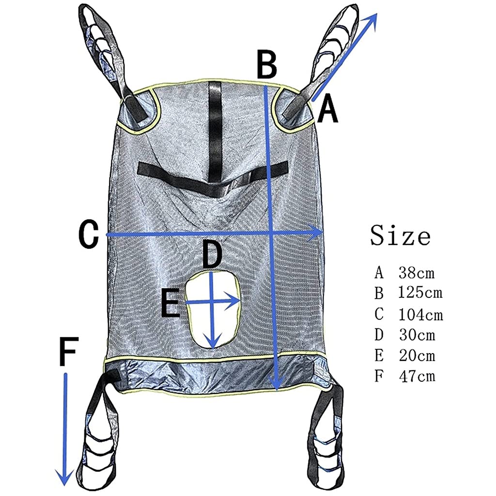 Ascensor de elevación, Sling de elevación, Vestido Aseo Acceso Acceso Premium Sling acolchado, Sling de transferencia de trabajo pesado, Sling dividido de ducha de pierna for ascensores de pacientes