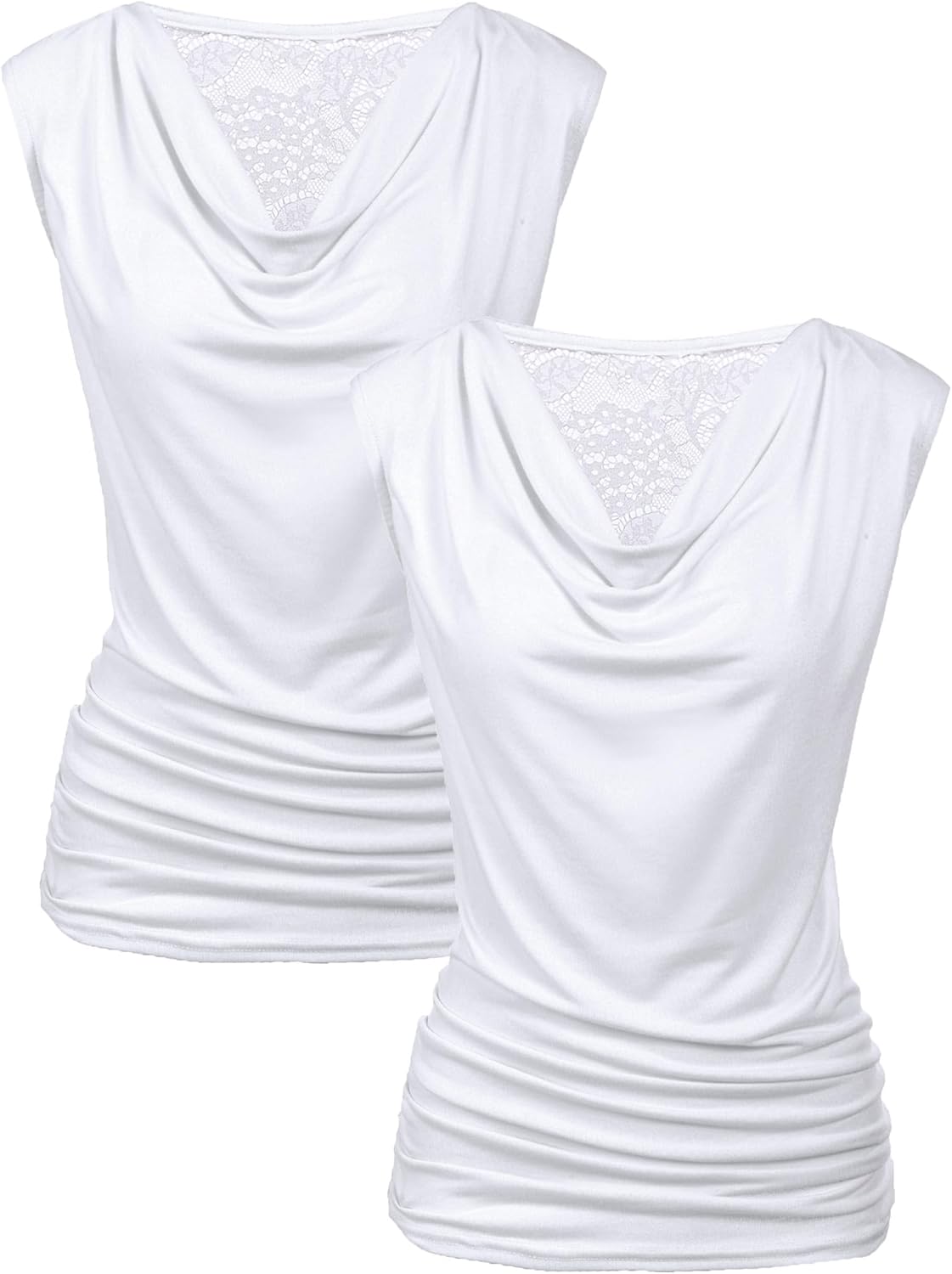 Zeagoo Womens Tank Tops 2 Pack Trendy Going Out Tops Sleeveless Shirts Ruched Business Casual Basic Tunic Tops Outfits