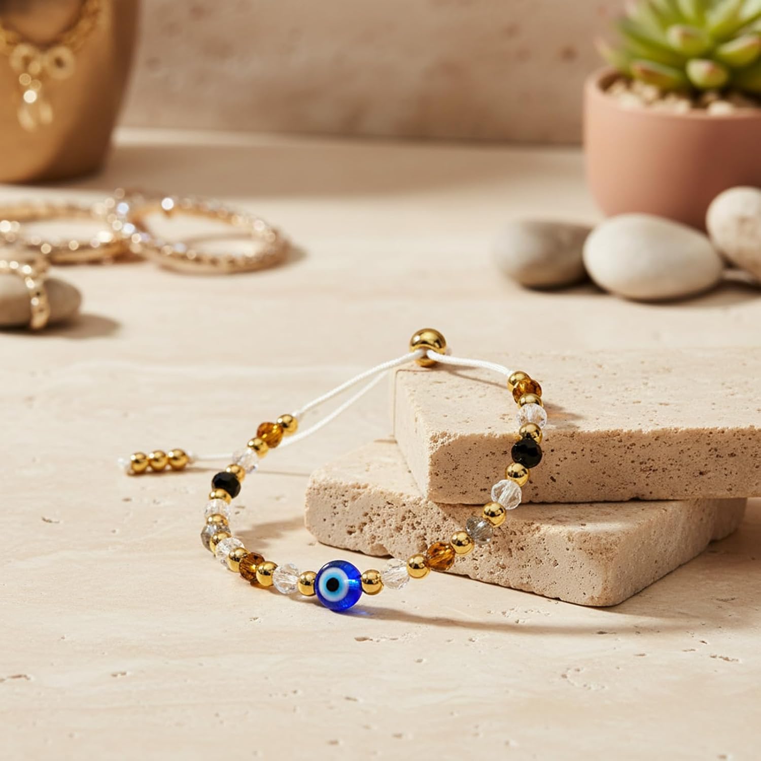 Protection Bracelet for Women Evil Eye Bracelet with Adjustable Size Triple Protection Good Luck Jewelry for Men Women Friend Birthday - Image 6