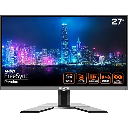 GIGABYTE G27F Cm 68.58 Cm (27") 144Hz 1080P Gaming Monitor, 1920 x 1080 Pixels IPS Display, 1ms (MPRT) Response Time, 95% DCI-P3, FreeSync Premium, Black