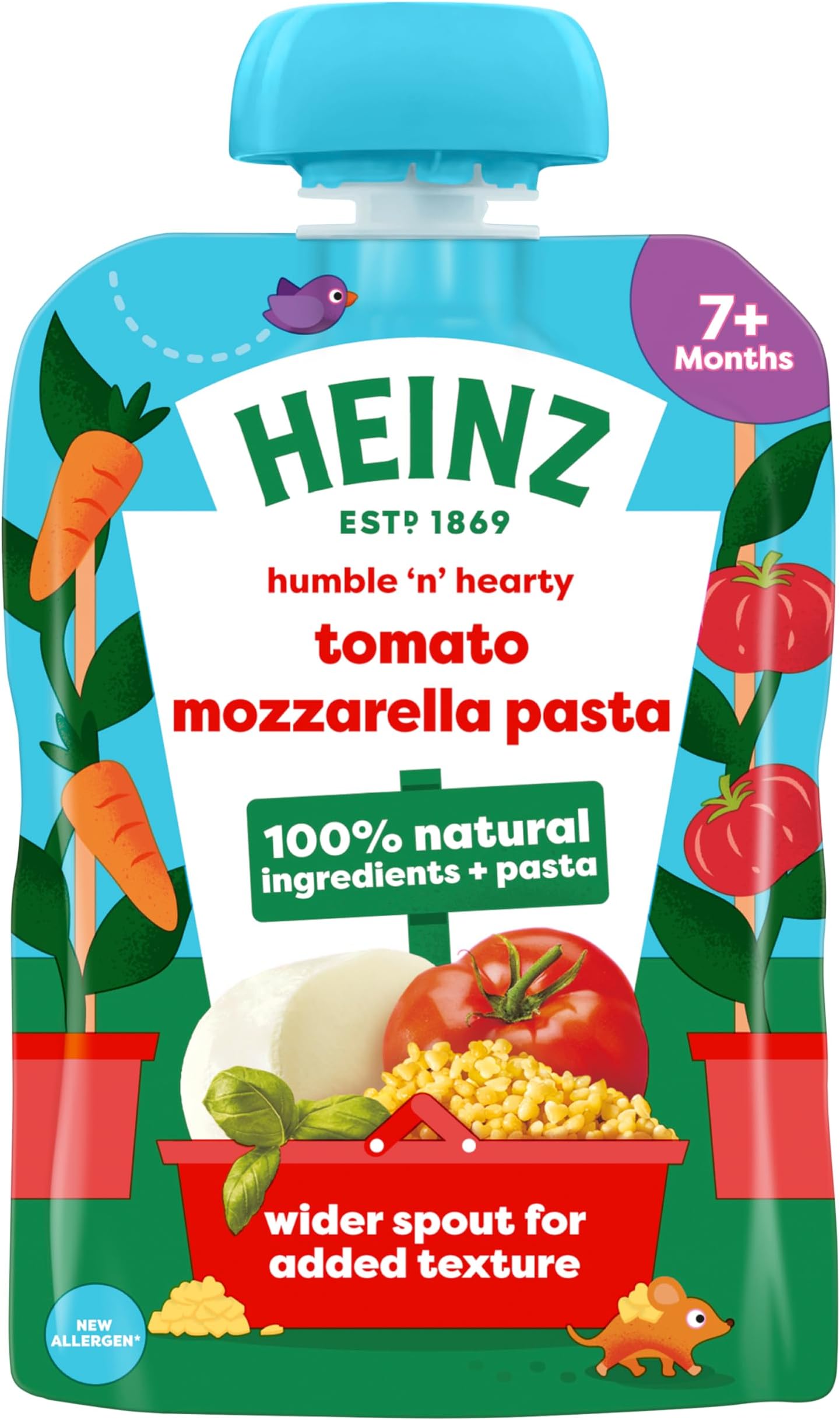Baby Food Tomato & Mozzarella Pasta Shapes Pouch 130g,pack of 5