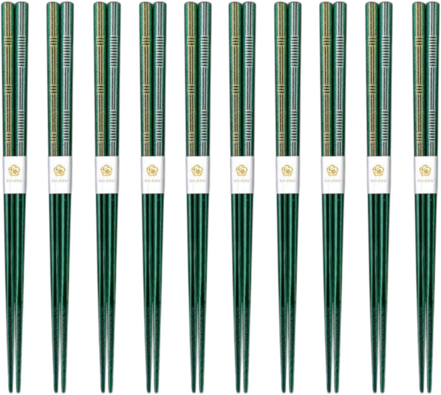 J-kitchens Chopsticks Set of 10 Pairs, For Lunches, Picnics, Excursions, Sports Events, Guests, Wooden, Ryuka, 9.1 inches (23.0 cm), Dishwasher Safe, Made in Japan