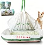 Linges de litière Jumbo Cat - 30 Comptez les grands sacs à cordons, 4 Linge de pan d'épaisseur pour chats et chatons - 41" x 18" Surdimensionné